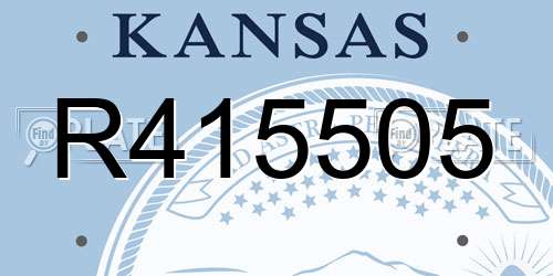 R415505 Kansas License Plate