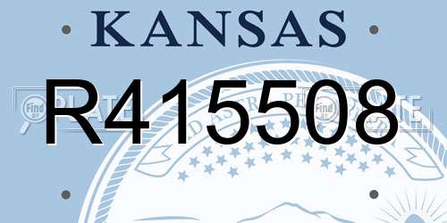 R415508 Kansas License Plate