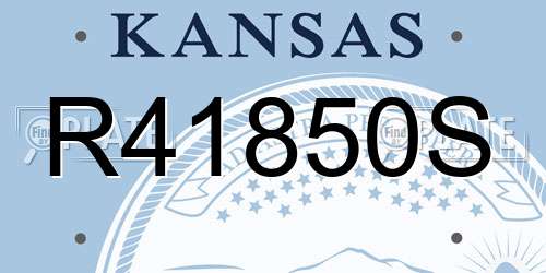 R41850S Kansas License Plate