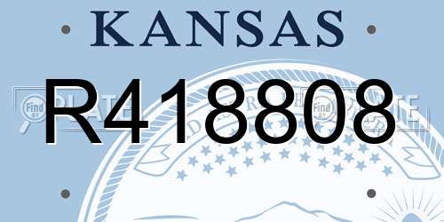 R418808 Kansas License Plate