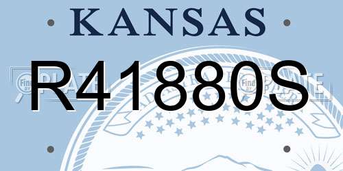 R41880S Kansas License Plate