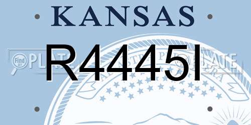 R4445I Kansas License Plate