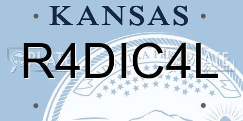 R4DIC4L Kansas License Plate