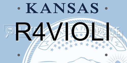R4VIOLI Kansas License Plate