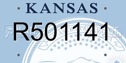 R501141 Kansas License Plate