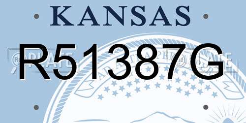 R51387G Kansas License Plate