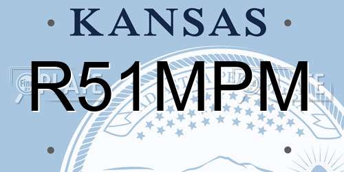 R51MPM Kansas License Plate