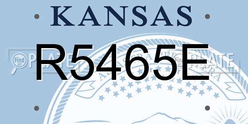 R5465E Kansas License Plate