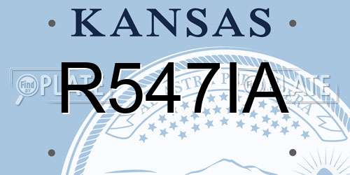 R547IA Kansas License Plate