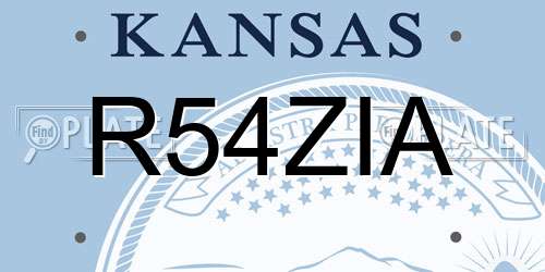 R54ZIA Kansas License Plate