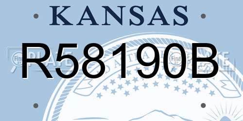 R58190B Kansas License Plate