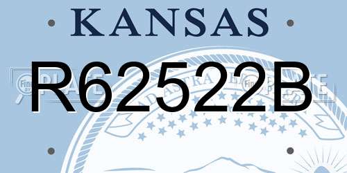 R62522B Kansas License Plate
