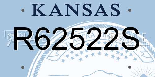 R62522S Kansas License Plate