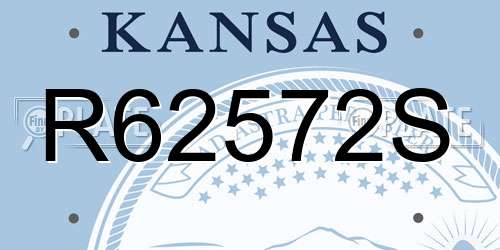 R62572S Kansas License Plate