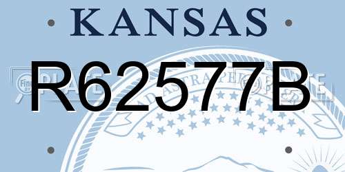 R62577B Kansas License Plate