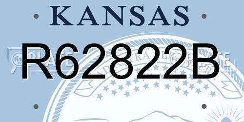 R62822B Kansas License Plate