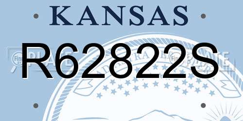 R62822S Kansas License Plate