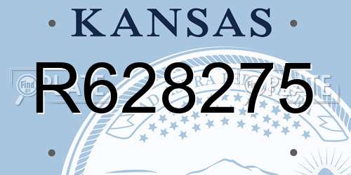 R628275 Kansas License Plate