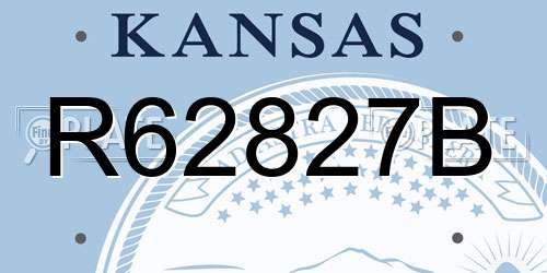 R62827B Kansas License Plate
