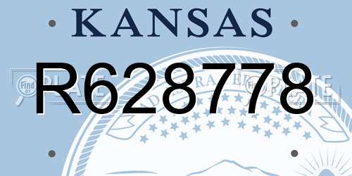 R628778 Kansas License Plate