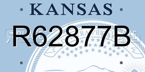 R62877B Kansas License Plate
