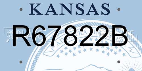 R67822B Kansas License Plate