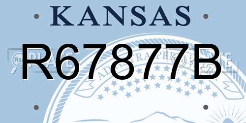 R67877B Kansas License Plate