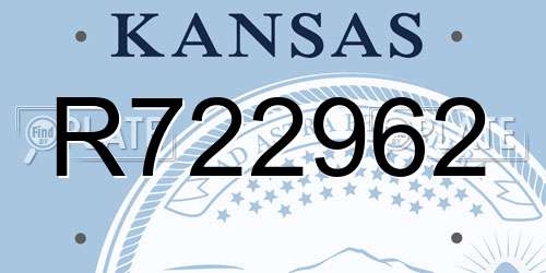 R722962 Kansas License Plate