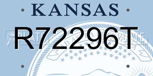 R72296T Kansas License Plate