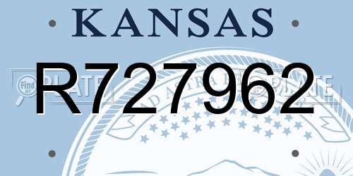 R727962 Kansas License Plate