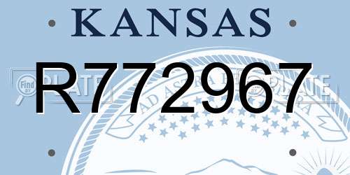 R772967 Kansas License Plate