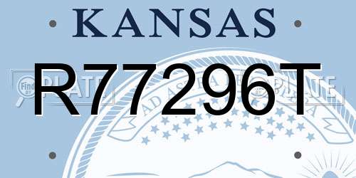R77296T Kansas License Plate