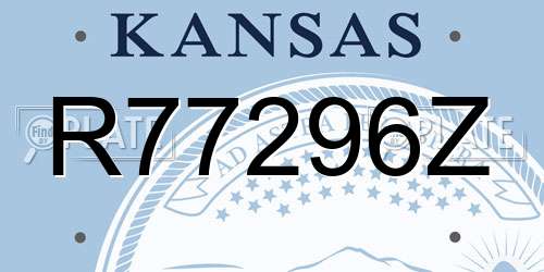 R77296Z Kansas License Plate