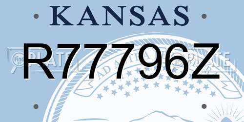 R77796Z Kansas License Plate
