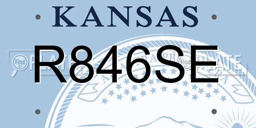R846SE Kansas License Plate