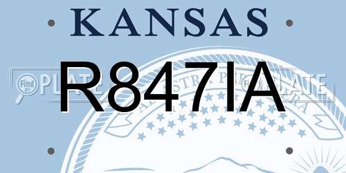 R847IA Kansas License Plate