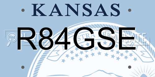 R84GSE Kansas License Plate