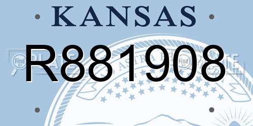 R881908 Kansas License Plate