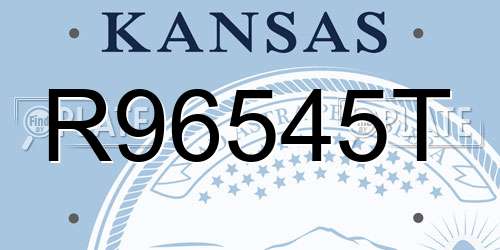 R96545T Kansas License Plate