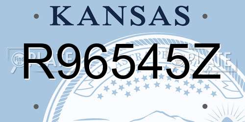 R96545Z Kansas License Plate