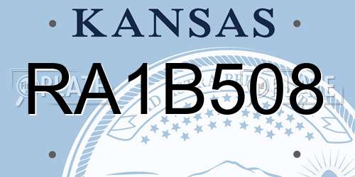 RA1B508 Kansas License Plate