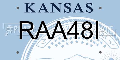 RAA48I Kansas License Plate