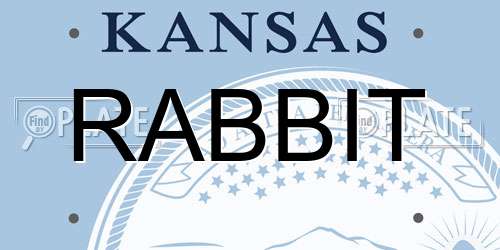 RABBIT Kansas License Plate