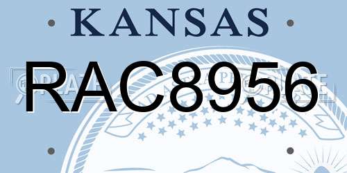 RAC8956 Kansas License Plate
