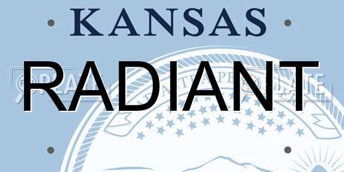 RADIANT Kansas License Plate