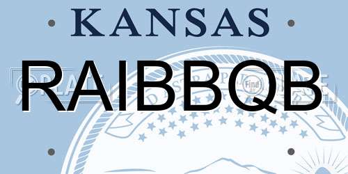 RAIBBQB Kansas License Plate