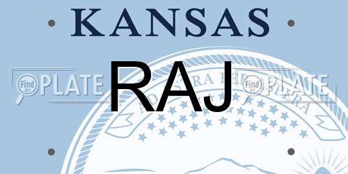 RAJ Kansas License Plate