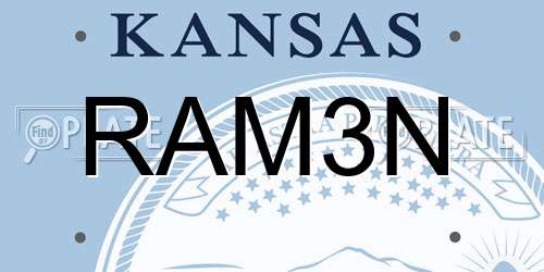 RAM3N Kansas License Plate