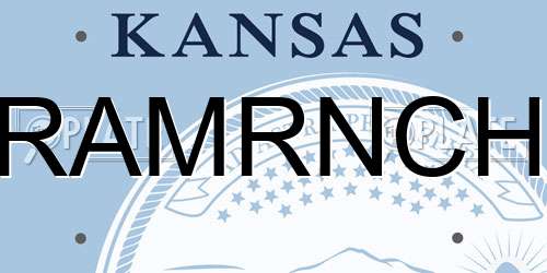RAMRNCH Kansas License Plate