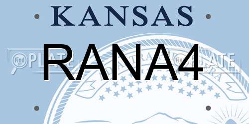 RANA4 Kansas License Plate
